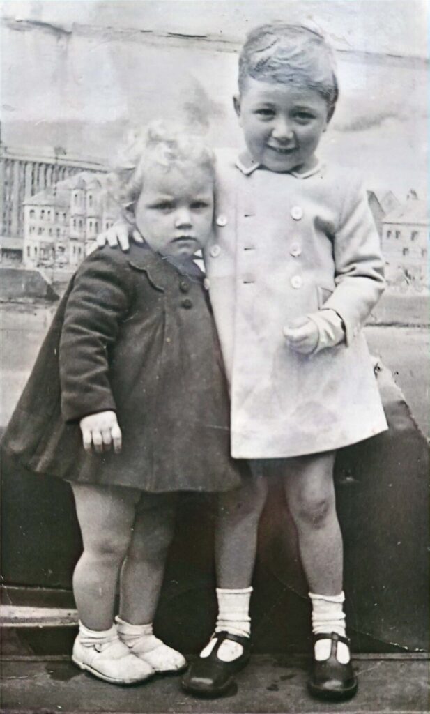 Two small children photo taken early 1950s